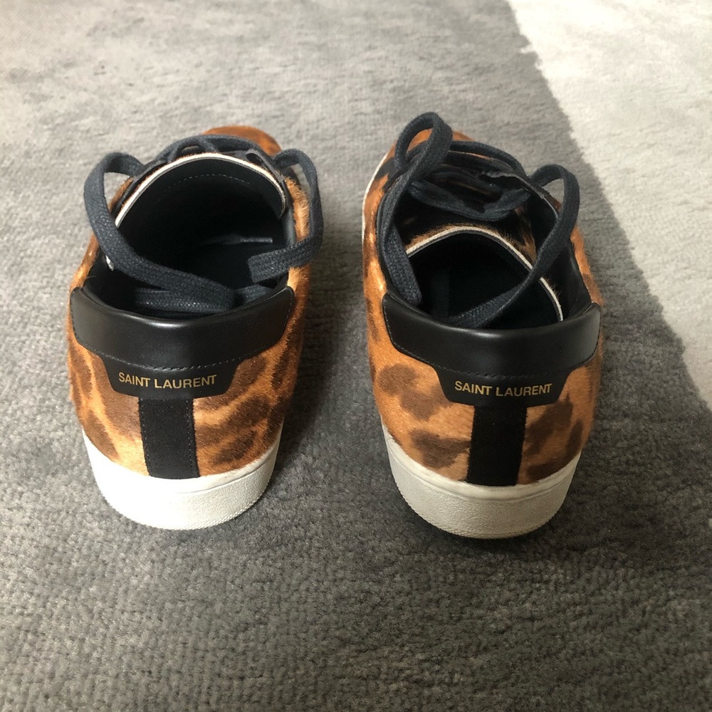 Saint Laurent Leopard Calf Hair Sneakers - Picture 2 of 5